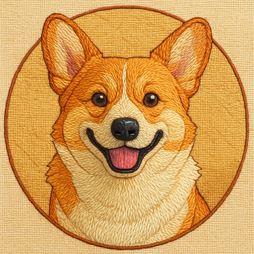 Stitched Embroidery style example